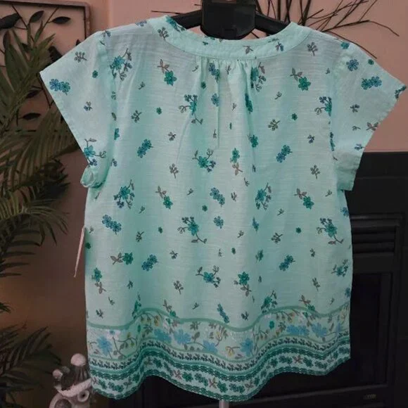 NWT St Johns Bay sz Petite Large PL floral print top - Picture 2 of 3